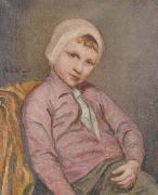 Emile Bernard sitting boy oil on canvas